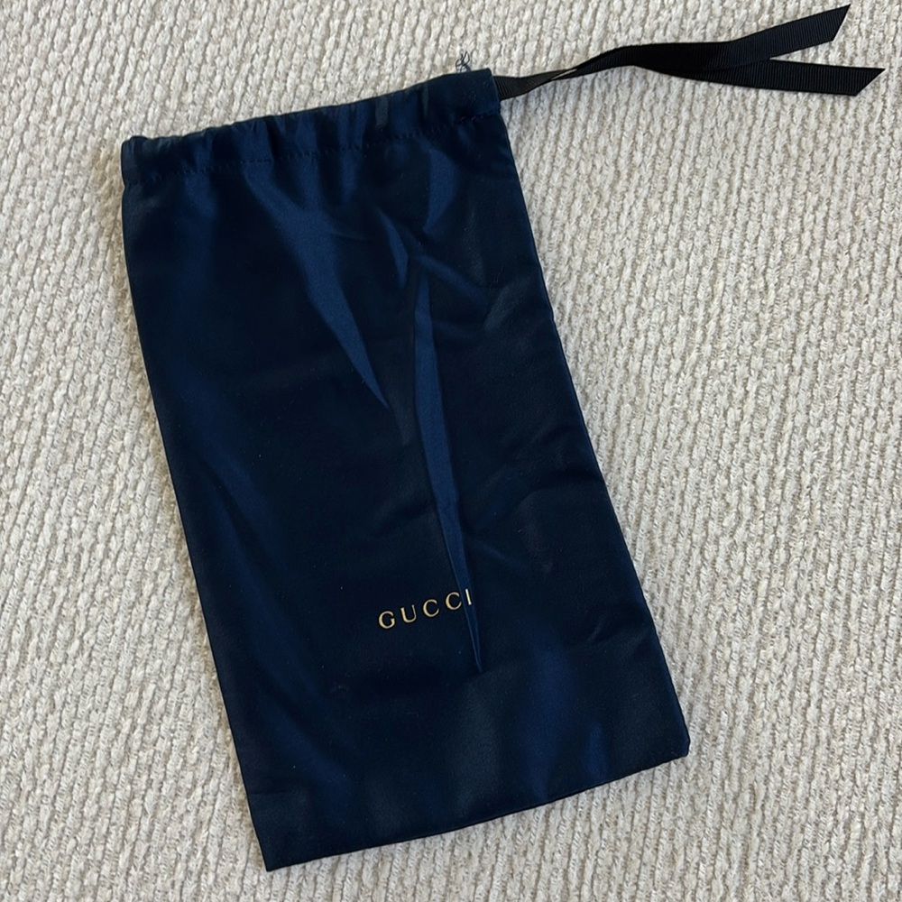 Gucci sunglasses dust bag drawstring blue silky NWOT